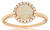 ESTATE .99CT DIAMOND & AAA OPAL 14KT ROSE GOLD 3D CLASSIC ROUND HALO FUN RING