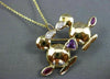 ANTIQUE LARGE 1.50CT AAA MULTI GEM 18KT YELLOW GOLD LOVE DUCK BROOCH CUTE #20178