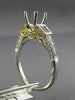 0.76CT ROUND & BAGUETTE DIAMOND 14K 2 TONE GOLD SEMI MOUNT ENGAGEMENT RING #1560