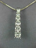 ESTATE .84CT DIAMOND 14KT WHITE GOLD 3D SHARED PRONG JOURNEY PENDANT #1084