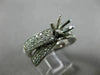 ESTATE WIDE .75CT DIAMOND 14K WHITE GOLD 3D MULTI ROW SEMI MOUNT ENGAGEMENT RING