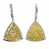 EXTRA LARGE 5.55CT WHITE & FANCY YELLOW DIAMOND 18K 2 TONE GOLD HANGING EARRINGS
