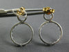 .75CT DIAMOND 14KT 2 TONE GOLD 3D ETOILE CIRCULAR SIDEWAYS HOOP HANGING EARRINGS