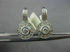 ESTATE .40CT DIAMOND 14KT WHITE GOLD ROUND MILGRAIN LEVERBACK HANGING EARRINGS
