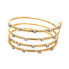 EXTRA LARGE 1.03CT DIAMOND 18KT 2 TONE GOLD MULTI ROW FLEXIBLE BANGLE BRACELET