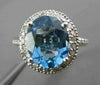 ESTATE LARGE 3.89CTW DIAMOND & AAA BLUE TOPAZ 14KT WHITE GOLD 3D OVAL FUN RING
