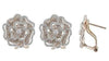 ESTATE 1.05CT DIAMOND 14KT ROSE GOLD MULTI HEART FLOWER CLIP ON HANGING EARRINGS