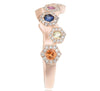 ESTATE .66CT DIAMOND & AAA MULTI SAPPHIRE 14KT ROSE GOLD 3D ROUND HEXAGON RING