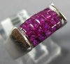 3.10CT AAA RUBY 18KT WHITE GOLD 3D PRINCESS INVISIBLE CLASSIC MULTI ROW FUN RING