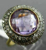 ESTATE LARGE 4.51CT WHITE CHOCOLATE FANCY DIAMOND AMETHYST 14KT YELLOW GOLD RING