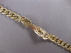 LARGE .36CT DIAMOND & AAA SAPPHIRE & BLACK ENAMEL 14K YELLOW GOLD CUBAN BRACELET