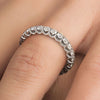 2.21CT DIAMOND 14KT WHITE GOLD 3D SHARED PRONG ETERNITY WEDDING ANNIVERSARY RING