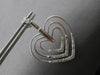 ESTATE LARGE .75CT DIAMOND 14KT WHITE GOLD 3D TRIPLE HEART LOVE HANGING EARRINGS
