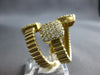 LARGE 1.44CT DIAMOND 14KT YELLOW GOLD 3D CLUSTER SQUARE FLEXIBLE SNAKE FUN RING