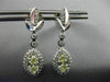 ESTATE 1.88CT WHITE & FANCY YELLOW DIAMOND 14KT WHITE GOLD LEAF HANGING EARRINGS