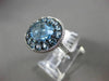 ESTATE LARGE 5.68CT DIAMOND & AAA BLUE TOPAZ 14KT WHTIE GOLD 3D DOUBLE HALO RING