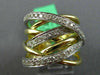 ESTATE EXTRA LARGE 1.11CT DIAMOND 18KT 2 TONE GOLD CRISS CROSS ANNIVERSARY RING