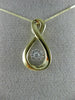 ESTATE .10CT DIAMOND 14K 2 TONE GOLD 3D CLUSTER INFINITY DANCING DIAMOND PENDANT