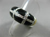 ESTATE WIDE .64CT DIAMOND & ONYX 18KT WHITE & YELLOW GOLD CRISS CROSS FUN RING