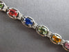 6.76CT DIAMOND & MULTI COLOR SAPPHIRE 14KT WHITE GOLD 3D CLASSIC TENNIS BRACELET