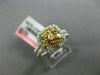 ESTATE WIDE .80CT FANCY DIAMOND 18KT TWO TONE GOLD SQUARE FLOWER FRIENDSHIP RING