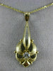 ANTIQUE VICTORIAN .08CT OLD MINE DIAMOND 14KT YELLOW GOLD FILIGREE PENDANT 21417