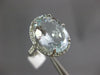 ESTATE LARGE 8.15CT DIAMOND & AAA AQUAMARINE 14K WHITE GOLD OVAL ENGAGEMENT RING