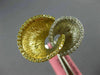 WIDE .34CT WHITE & FANCY YELLOW DIAMOND 18K 2 TONE GOLD DOUBLE SHELL FLOWER RING