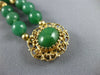 ANTIQUE AAA GREEN JADE 14KT YELLOW GOLD 3D CLASSIC BEADED 2 ROW BRACELET #2631