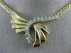 ANTIQUE .55CT DIAMOND 14KT WHITE & YELLOW GOLD 3D BOW FLAT SWIRL NECKLACE 1#7227