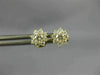ESTATE .43CT DIAMOND 18KT YELLOW GOLD 3D CLASSIC CLUSTER FLOWER STUD EARRINGS
