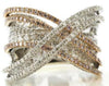 LARGE 2.8CT WHITE & PINK DIAMOND 18K WHITE & ROSE GOLD INFINITY ANNIVERSARY RING