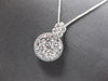 LARGE 1.26CT DIAMOND 18K WHITE GOLD ROUND INVISIBLE HALO FLORAL FLOATING PENDANT