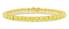 LARGE 26.49CT FANCY YELLOW DIAMOND 18KT YELLOW GOLD 3D CUSHION TENNIS BRACELET