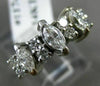 ESTATE .80CT ROUND & MARQUISE DIAMOND 14K WHITE GOLD 2 ROW ANNIVERSARY RING 1174