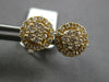 ESTATE .50CT DIAMOND 14K YELLOW GOLD 3D CLASSIC ROUND CLUSTER HALO STUD EARRINGS