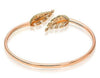 .51CT CHOCOLATE FANCY DIAMOND 14K ROSE GOLD DOUBLE LEAF FLEXIBLE BANGLE BRACELET