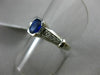 ESTATE .89CT DIAMOND & AAA SAPPHIRE 14K WHITE GOLD 3D SEMI BEZEL ENGAGEMENT RING
