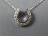 ESTATE .26CT DIAMOND 14KT WHITE GOLD CLASSIC HORSE SHOE LUCKY FUN PENDANT #26969
