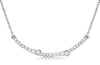 .17CT DIAMOND 14KT WHITE GOLD ROUND GRADUATING SEMI CIRCULAR BAR FUN NECKLACE