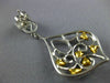ESTATE 3.60CT WHITE & FANCY YELLOW DIAMOND 18K 2 TONE GOLD 3D TEAR DROP EARRINGS