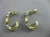 ESTATE .65CTW CHANNEL DIAMOND HUGGIES 14K WHITE YELLOW GOLD EARRINGS 23MM #18661