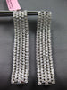 LARGE & WIDE 5.1CT DIAMOND 18KT WHITE GOLD MULTI ROW ELONGATED FUN HOOP EARRINGS