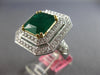 EXTRA LARGE 5.86CT DIAMOND & AAA EMERALD 18K 2 TONE GOLD 3D CUSHION OCTAGON RING