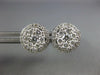 LARGE .77CT DIAMOND 18KT WHITE GOLD 3D ROUND CLUSTER HALO CLASSIC STUD EARRINGS