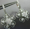ESTATE LARGE 2.51CT DIAMOND 18KT WHITE GOLD MULTI HEART FLOWER HANGING EARRINGS