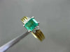 ESTATE .55CT DIAMOND & AAA EMERALD 14K WHITE & YELLOW GOLD ENGAGEMENT RING #4421
