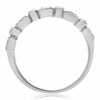 ESTATE .24CT DIAMOND & AAA SAPPHIRE 14KT WHITE GOLD 3D FILIGREE ANNIVERSARY RING