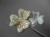 ANTIQUE LARGE 4.95CT DIAMOND 18KT WHITE & ROSE GOLD 3D FLOWER FUN COCKTAIL RING