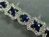 ESTATE WIDE 6.56CT DIAMOND SAPPHIRE 18KT WHITE GOLD MULTI SHAPE TENNIS BRACELET